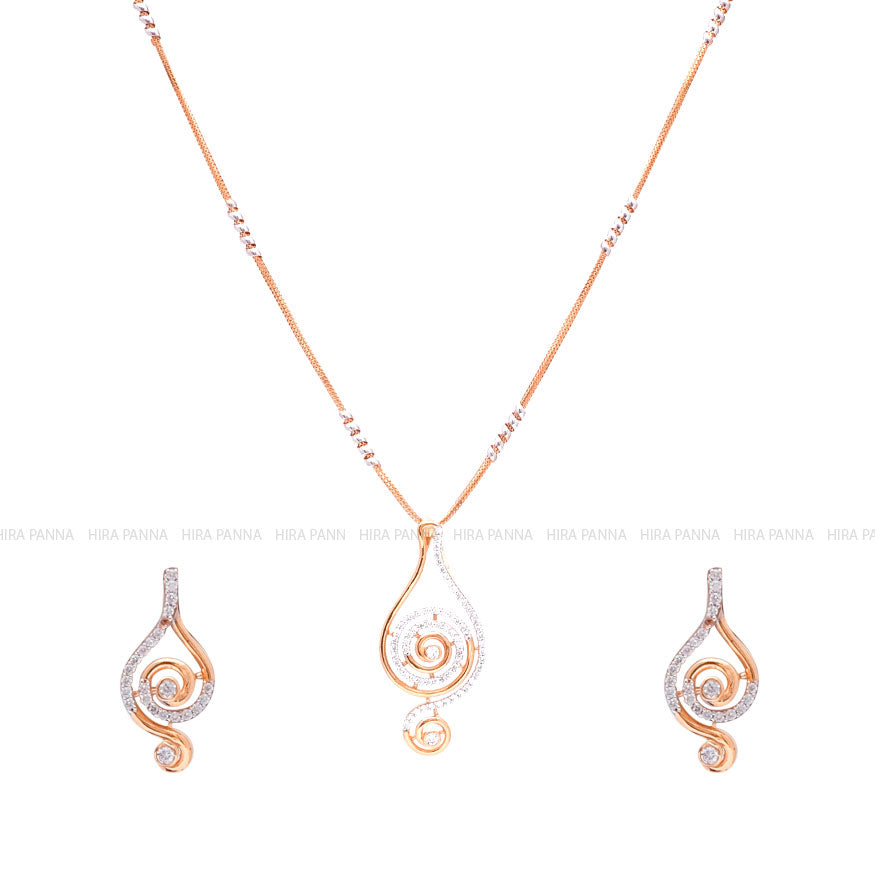 Fancy Rose Gold Pendant Set