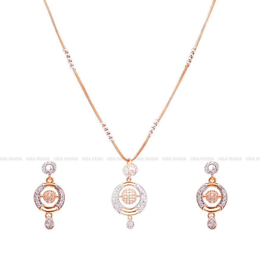 Fancy Rose Gold Pendant Set