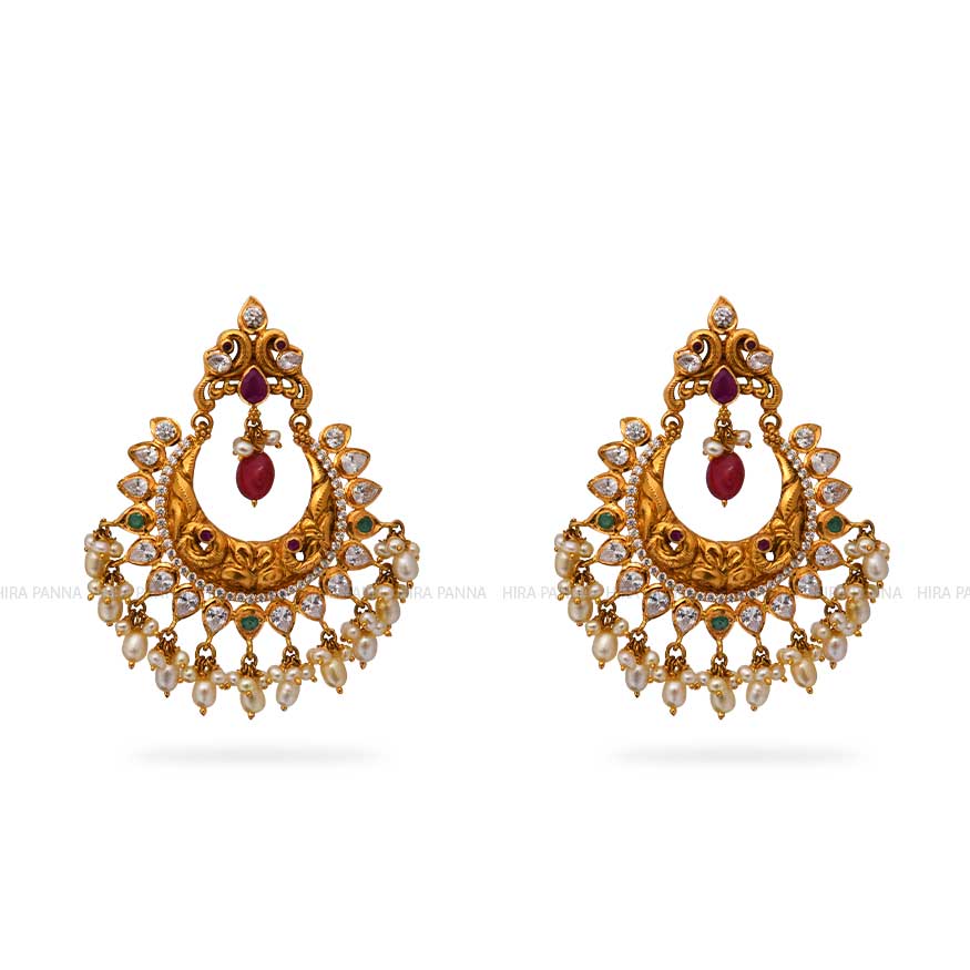 Gold Chandbali Earrings