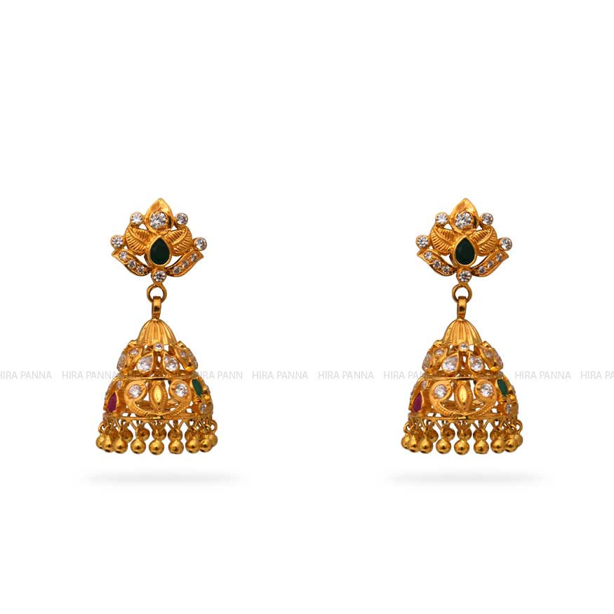 Gold Jhumka Earrings