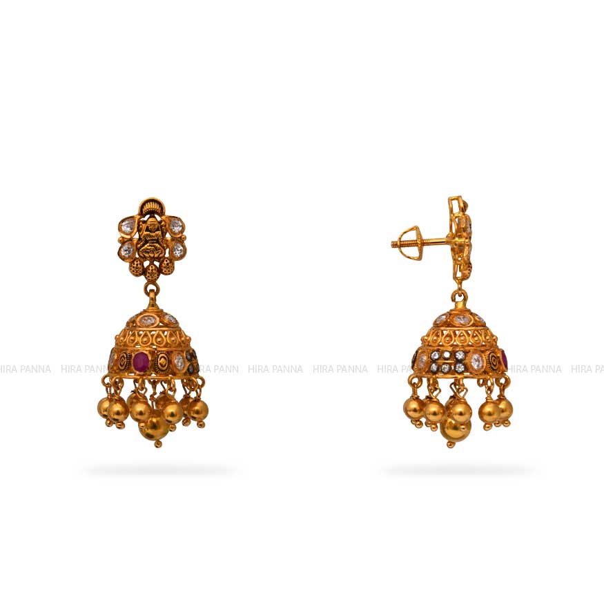 Gold Jhumka Earrings