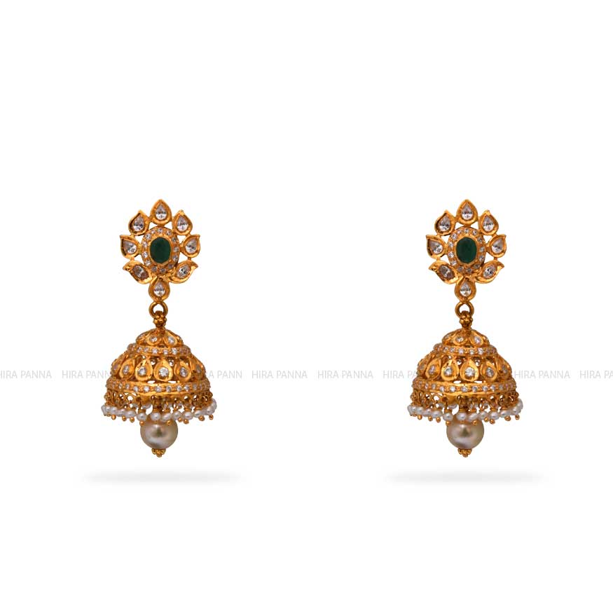 Gold Jhumka Earrings