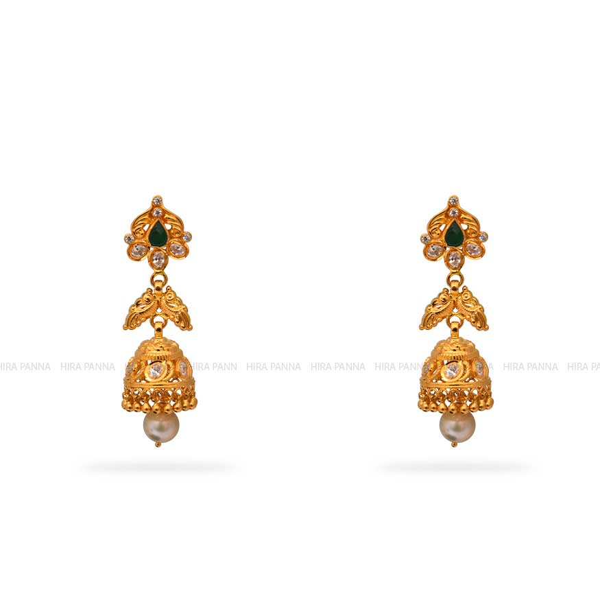 Gold Jhumka Earrings