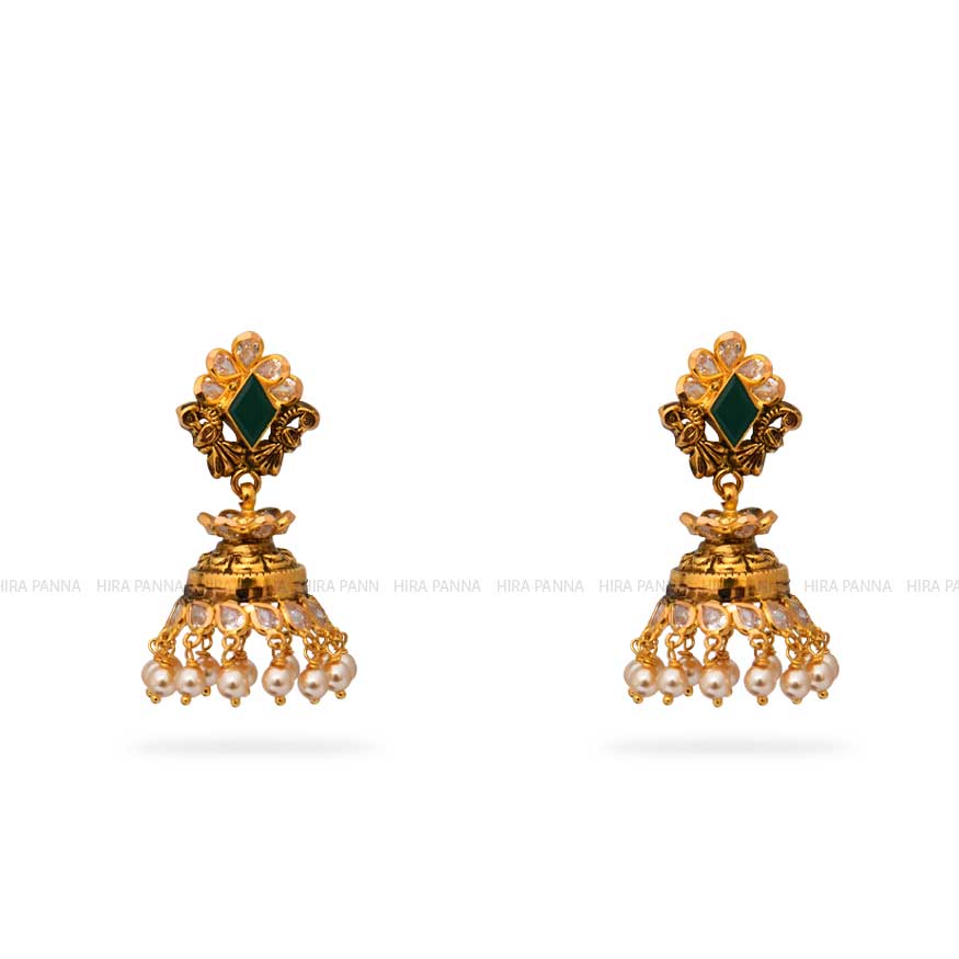 Gold Jhumka Earrings