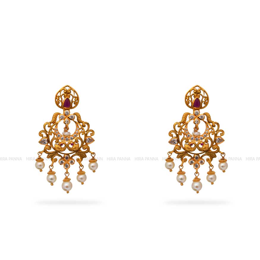 Gold Chandbali Earrings