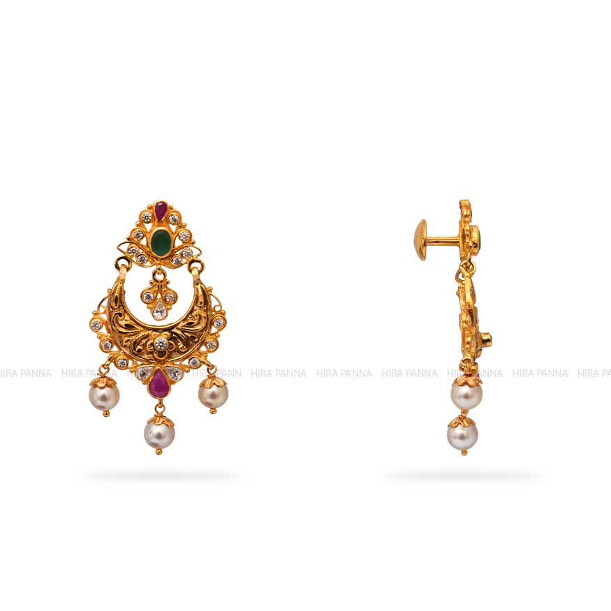 Gold Chandbali Earrings