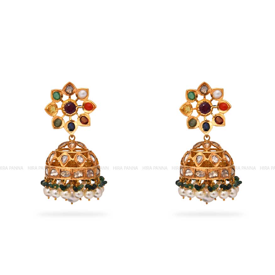 Uncut Jhumka Earrings