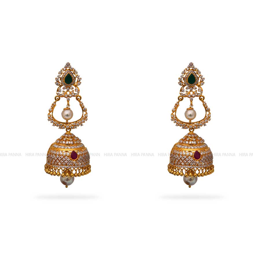 Gold Jhumka Earrings