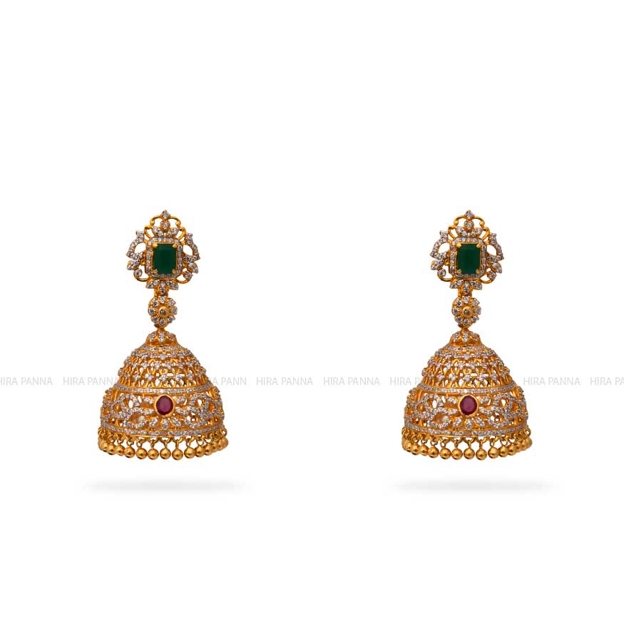 Gold Jhumka Earrings