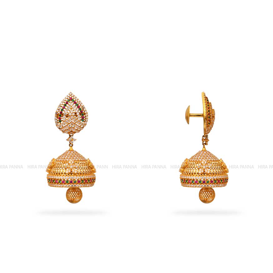 Gold Jhumka Earrings