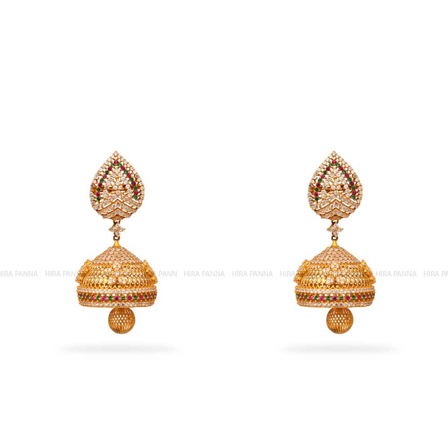 Gold Jhumka Earrings