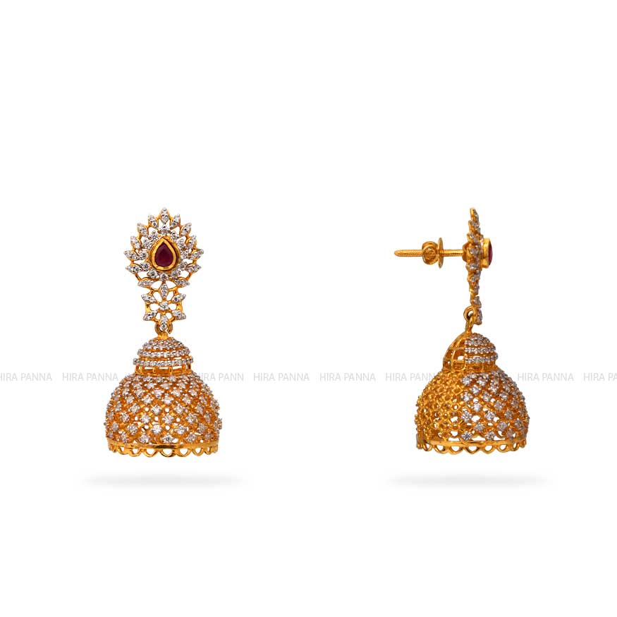 Gold Jhumka Earrings