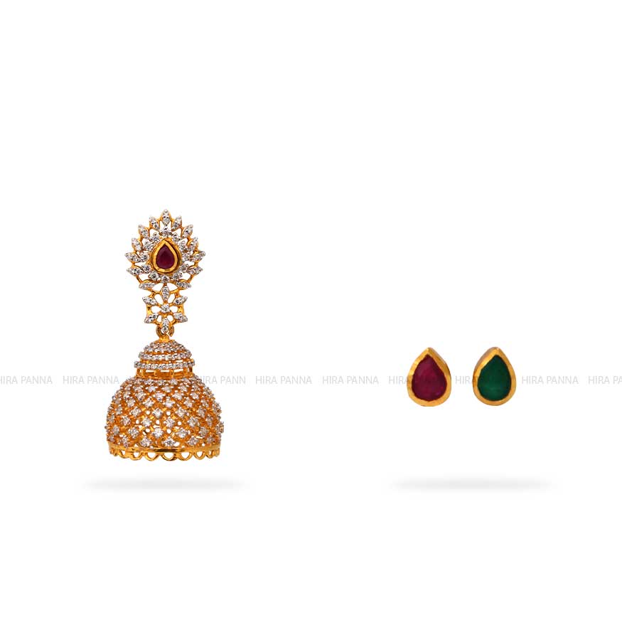 Gold Jhumka Earrings