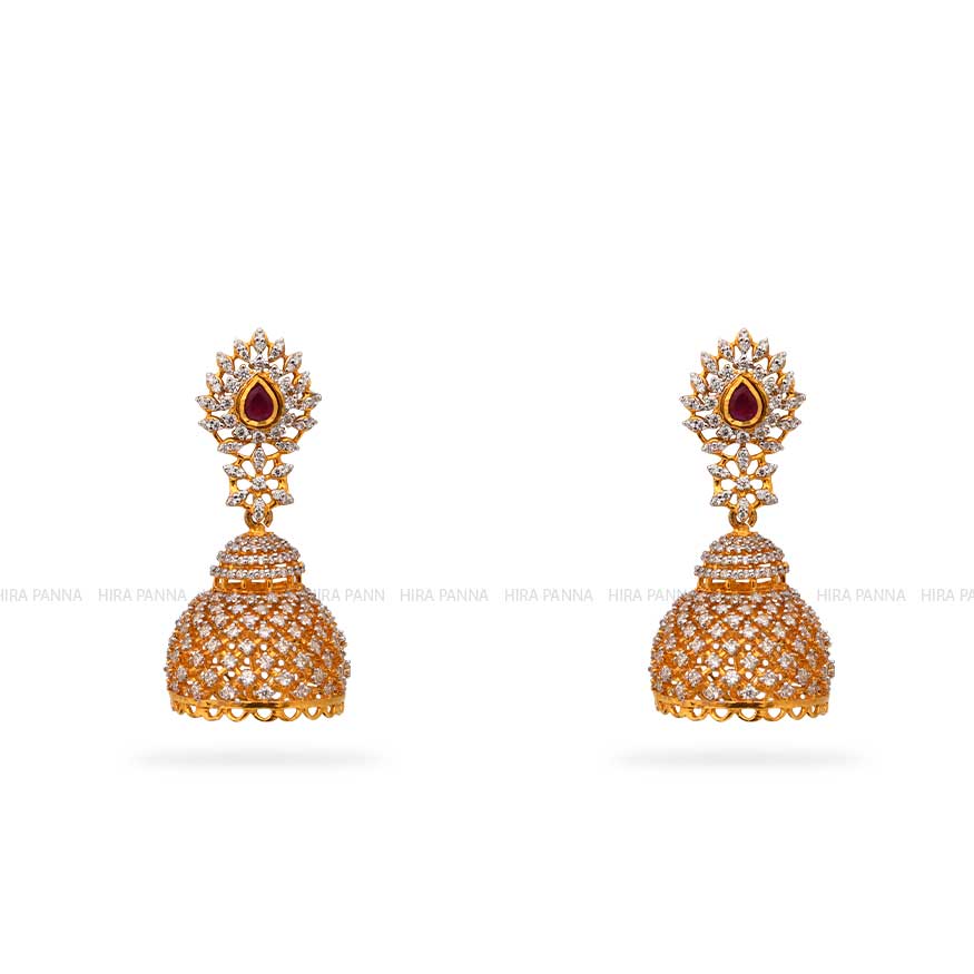 Gold Jhumka Earrings