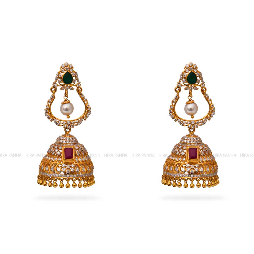 Gold Chandbali Earrings