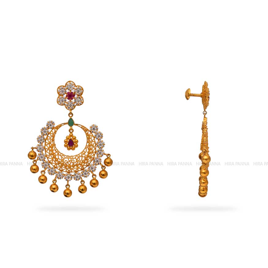 Gold Jhumka Earrings