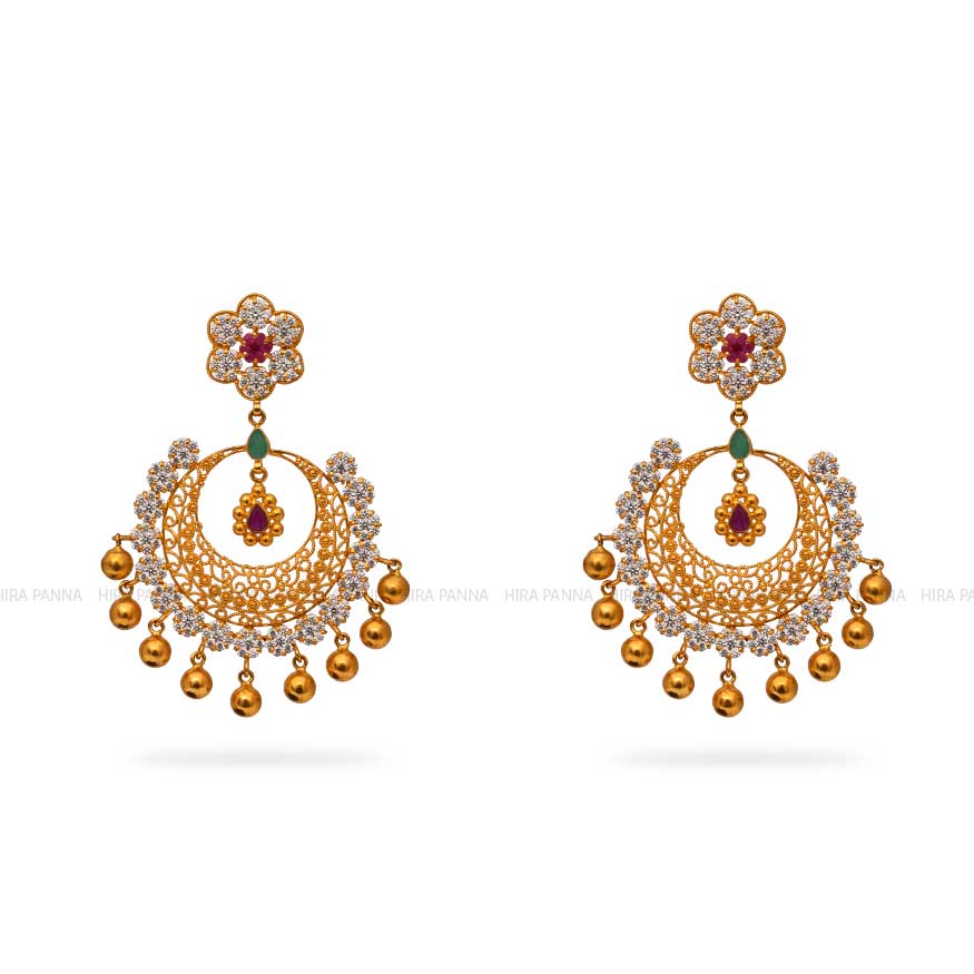 Gold Jhumka Earrings