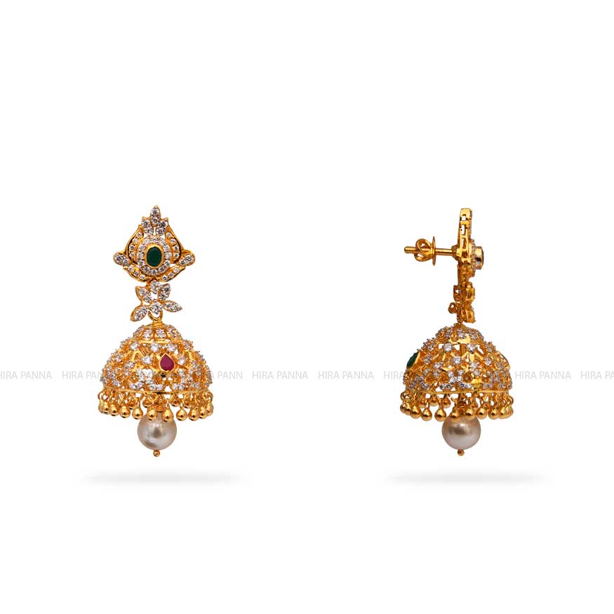 Gold Jhumka Earrings