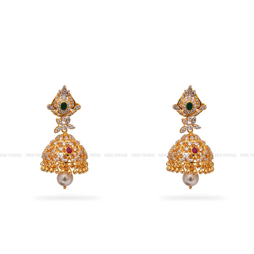 Gold Jhumka Earrings