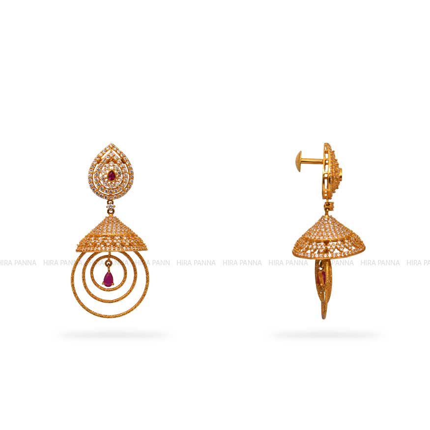 Gold Jhumka Earrings