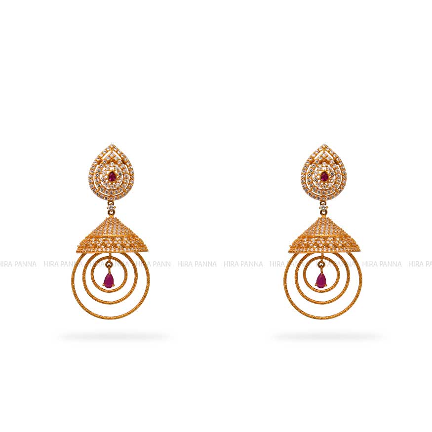 Gold Jhumka Earrings