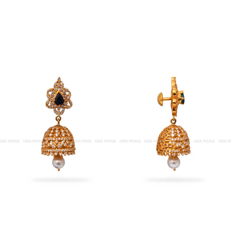 Gold Jhumka Earrings