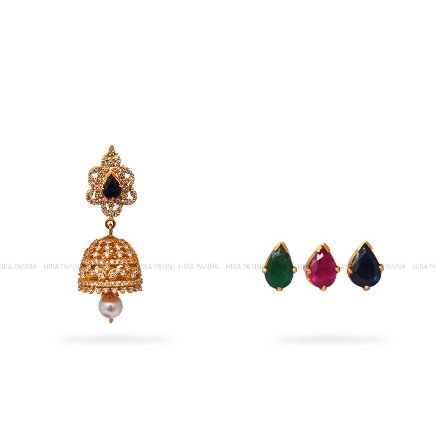 Gold Jhumka Earrings