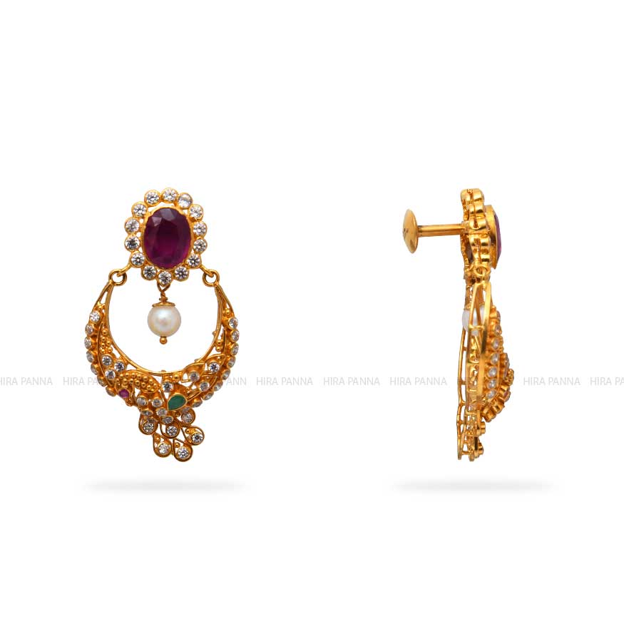 Gold Chandbali Earrings