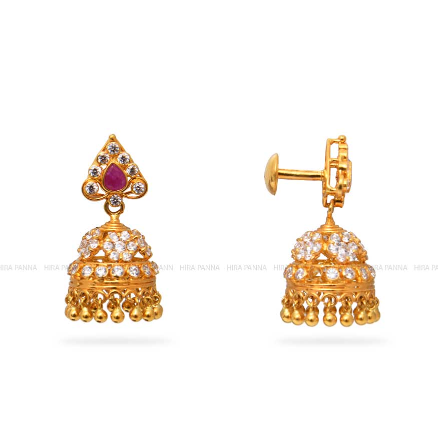 Gold Jhumka Earrings