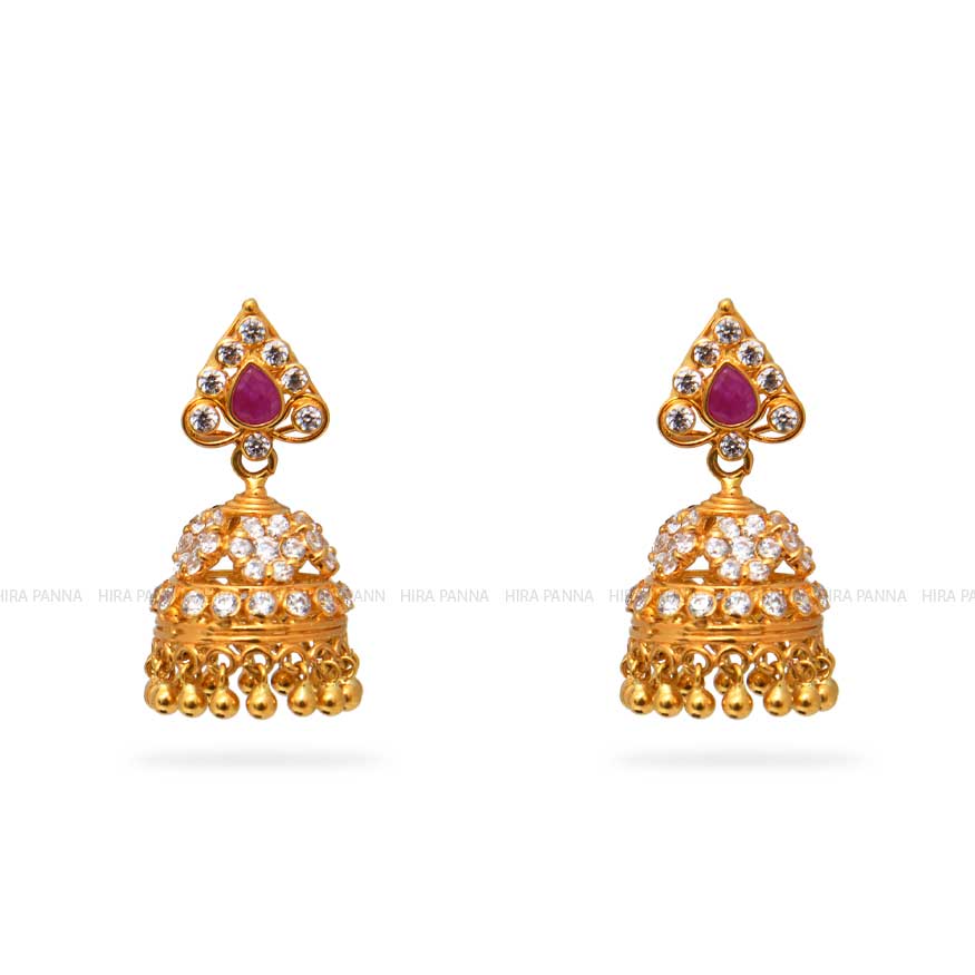 Gold Jhumka Earrings