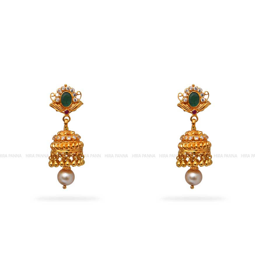 Gold Jhumka Earrings