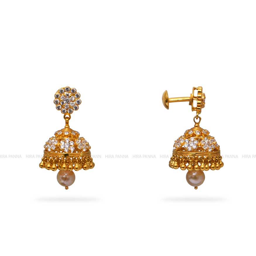 Gold Jhumka Earrings