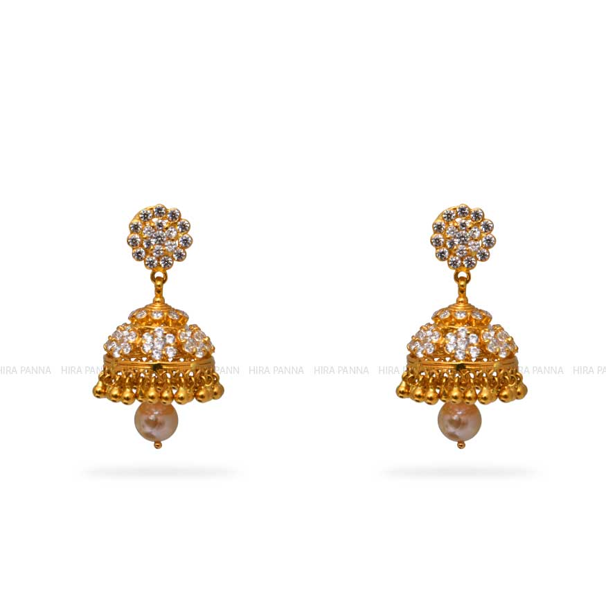 Gold Jhumka Earrings