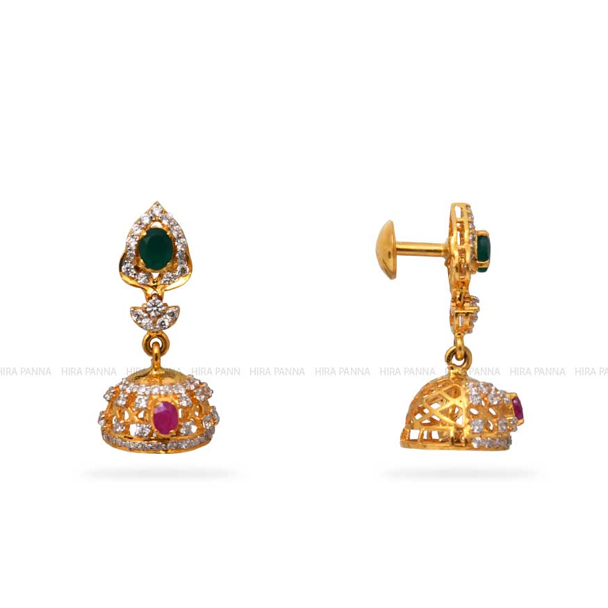 Gold Jhumka Earrings