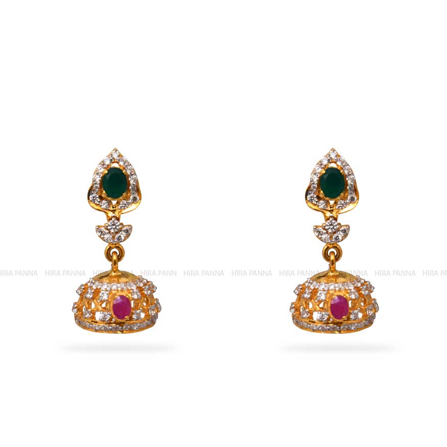 Gold Jhumka Earrings