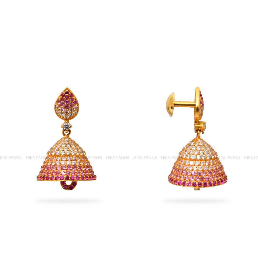 Gold Jhumka Earrings