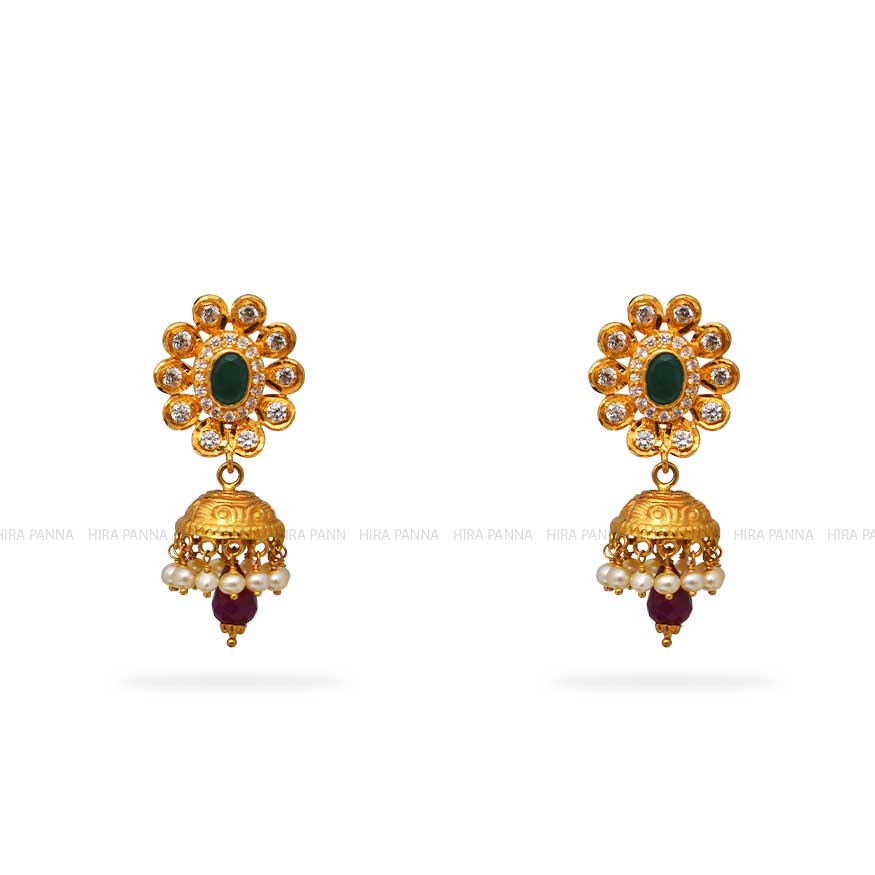 Gold Jhumka Earrings