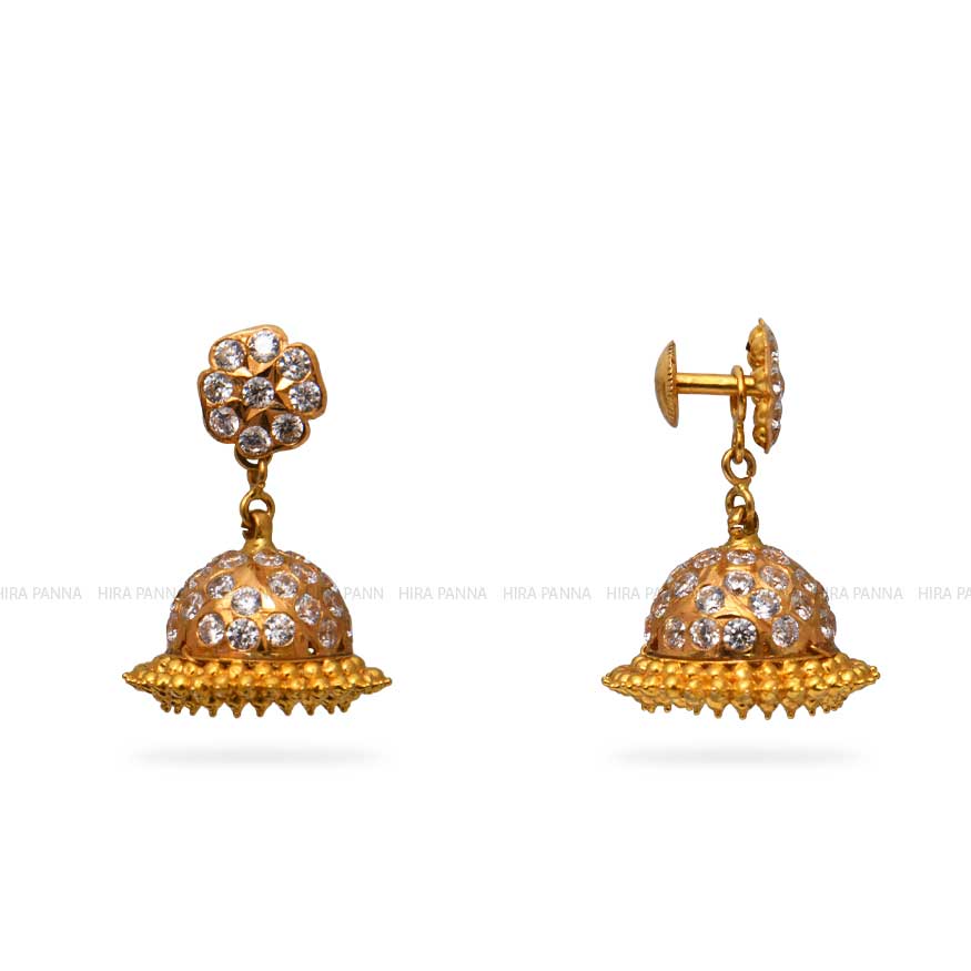 Gold Jhumka Earrings