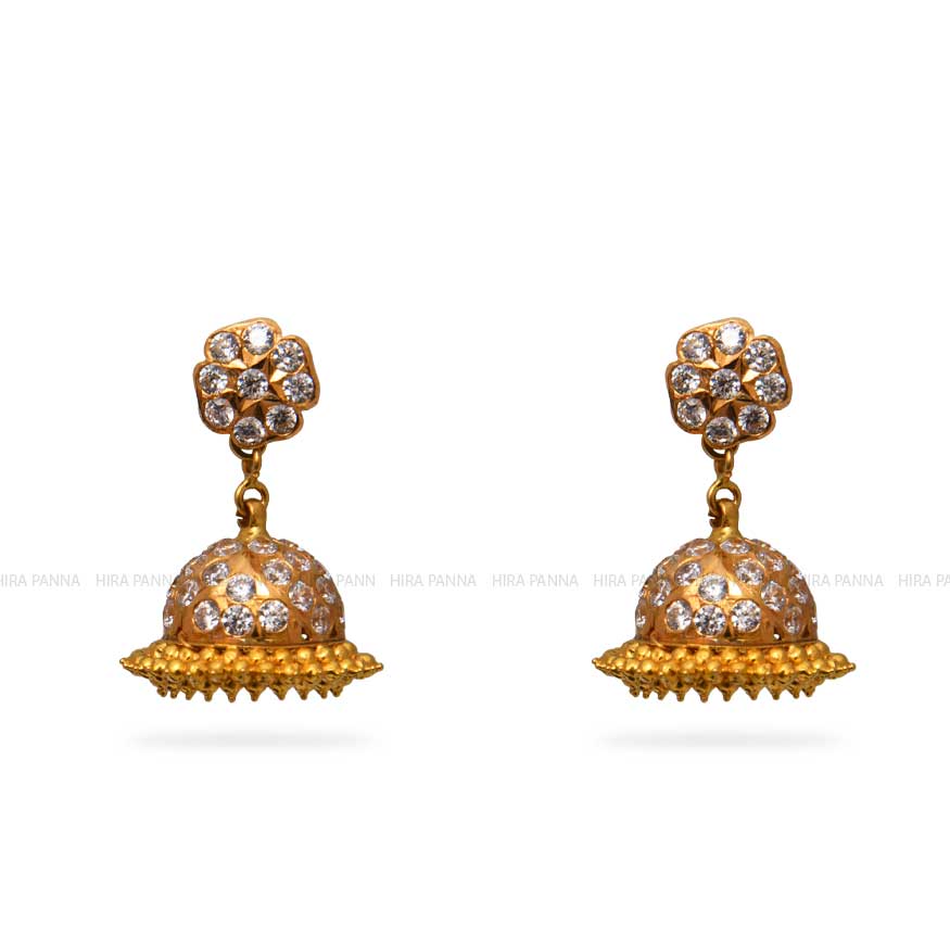 Gold Jhumka Earrings