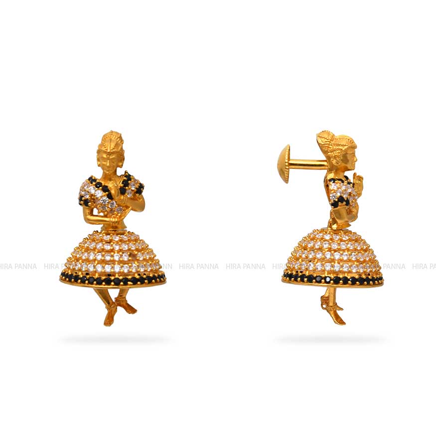 Gold Jhumka Earrings