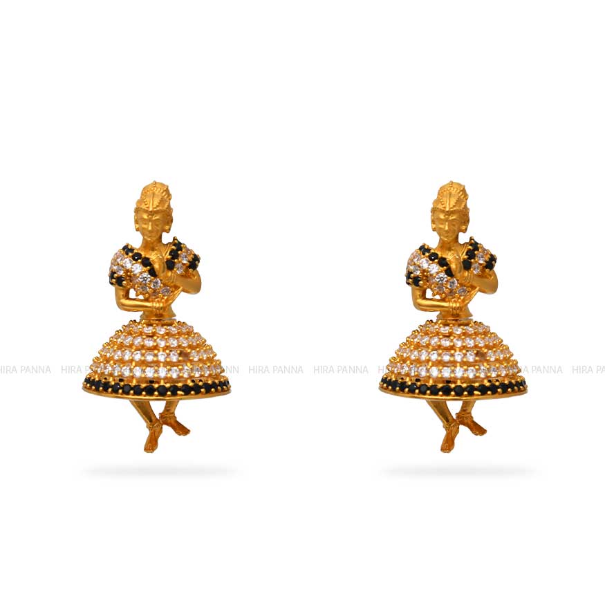 Gold Jhumka Earrings