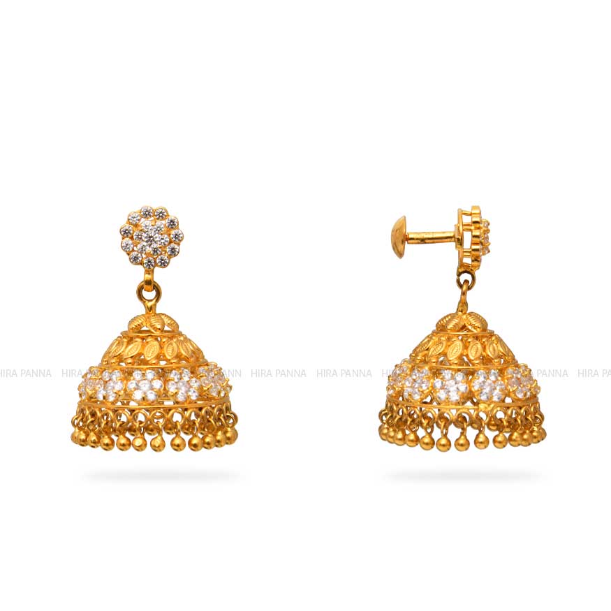 Gold Jhumka Earrings