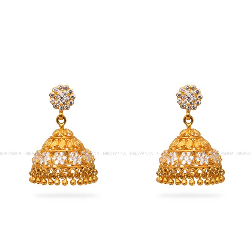 Gold Jhumka Earrings