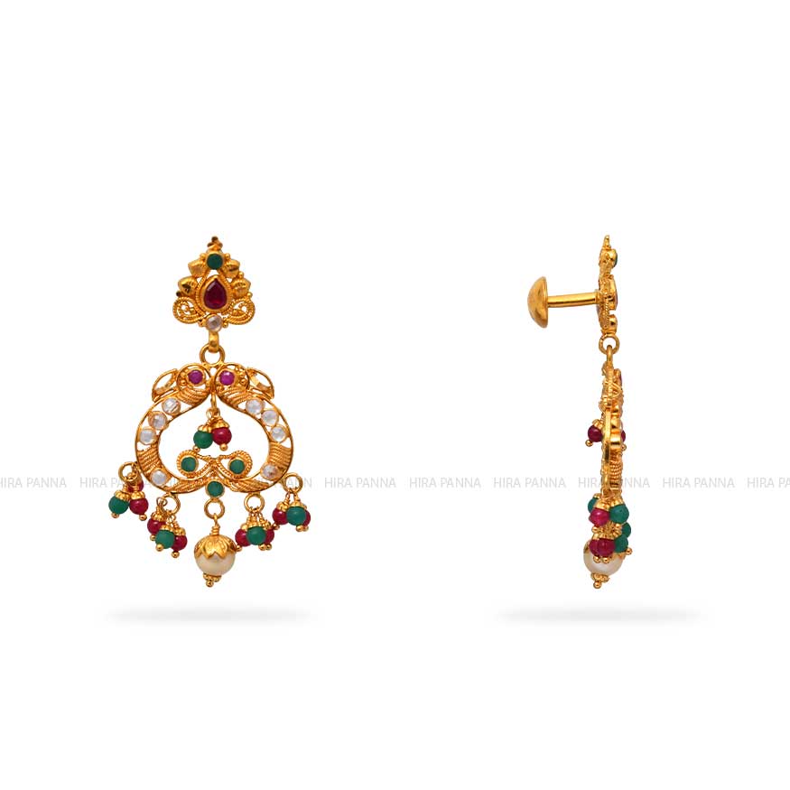 Gold Chandbali Earrings