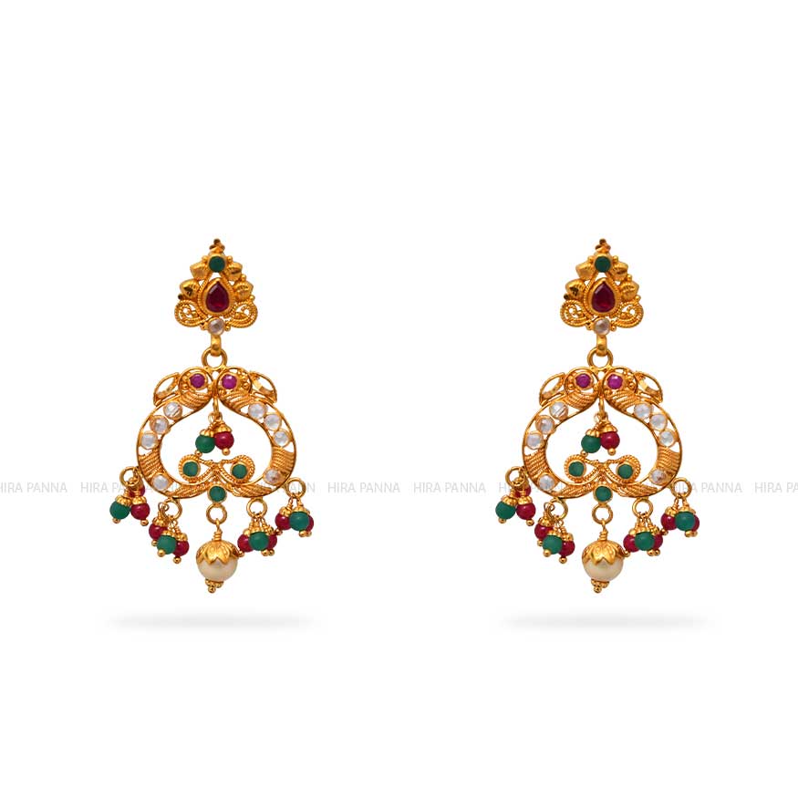 Gold Chandbali Earrings