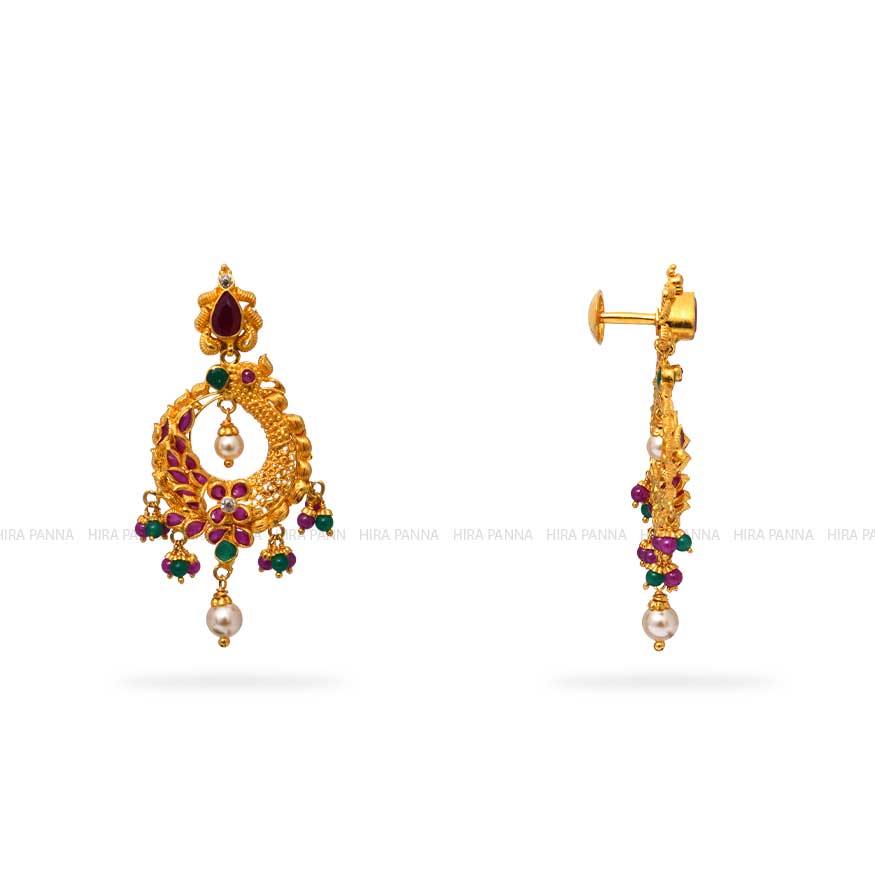 Gold Chandbali Earrings