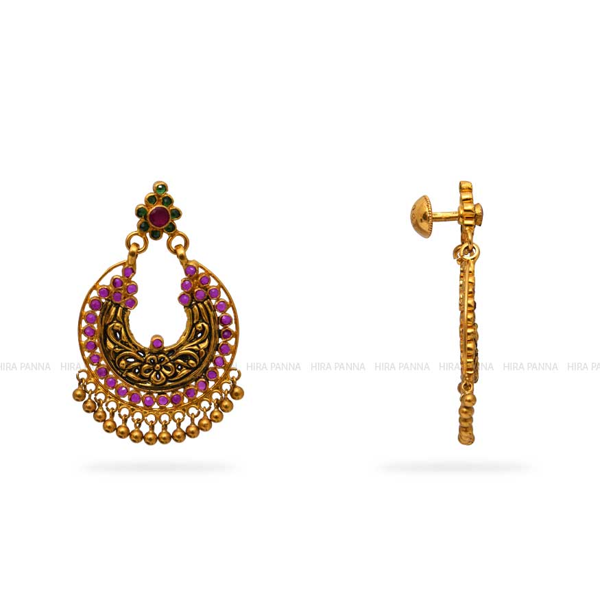 Gold Chandbali Earrings