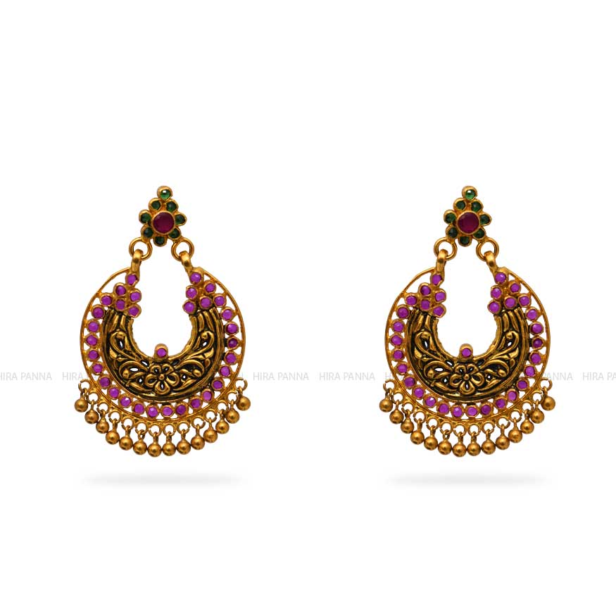 Gold Chandbali Earrings