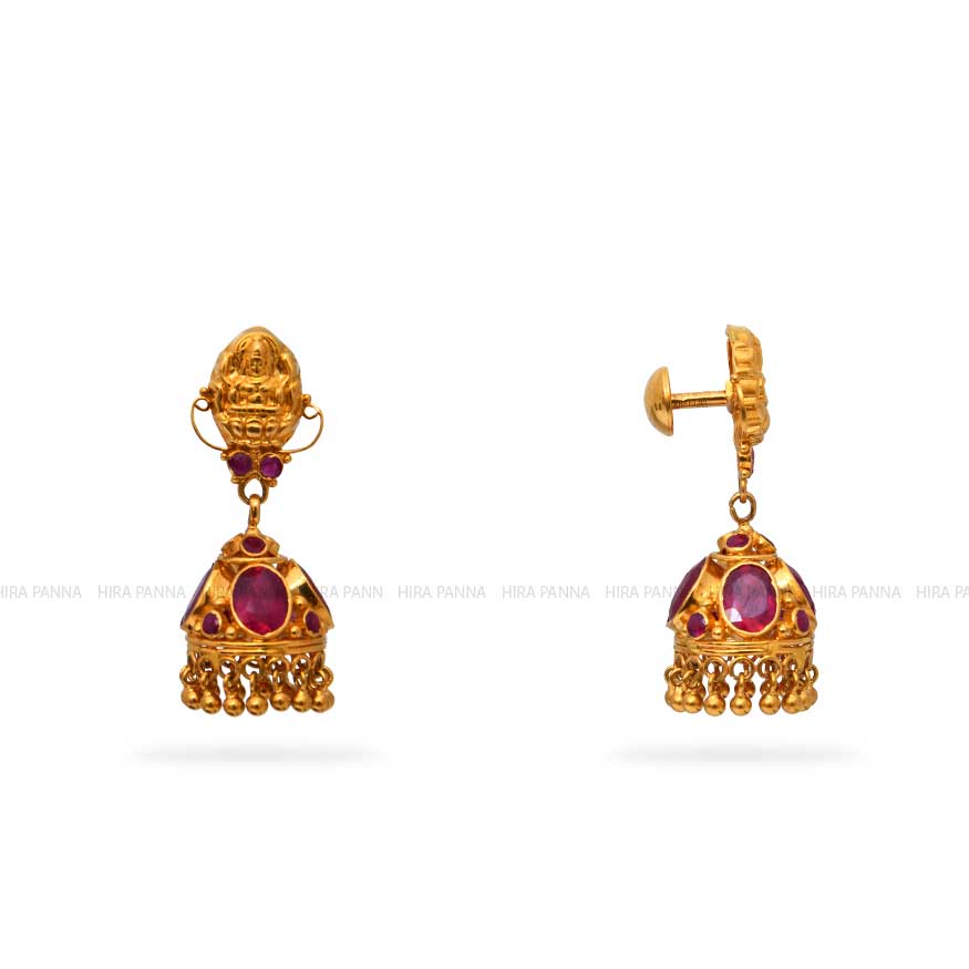 Gold Jhumka Earrings