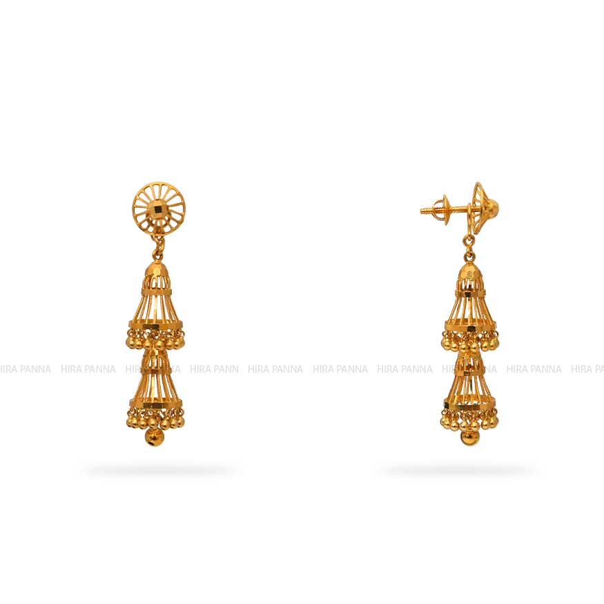 Gold Jhumka Earrings